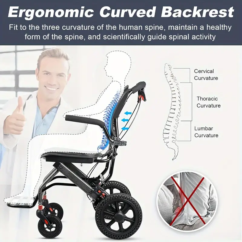 ergonomischer 5d rollstuhl mit leichtlauf