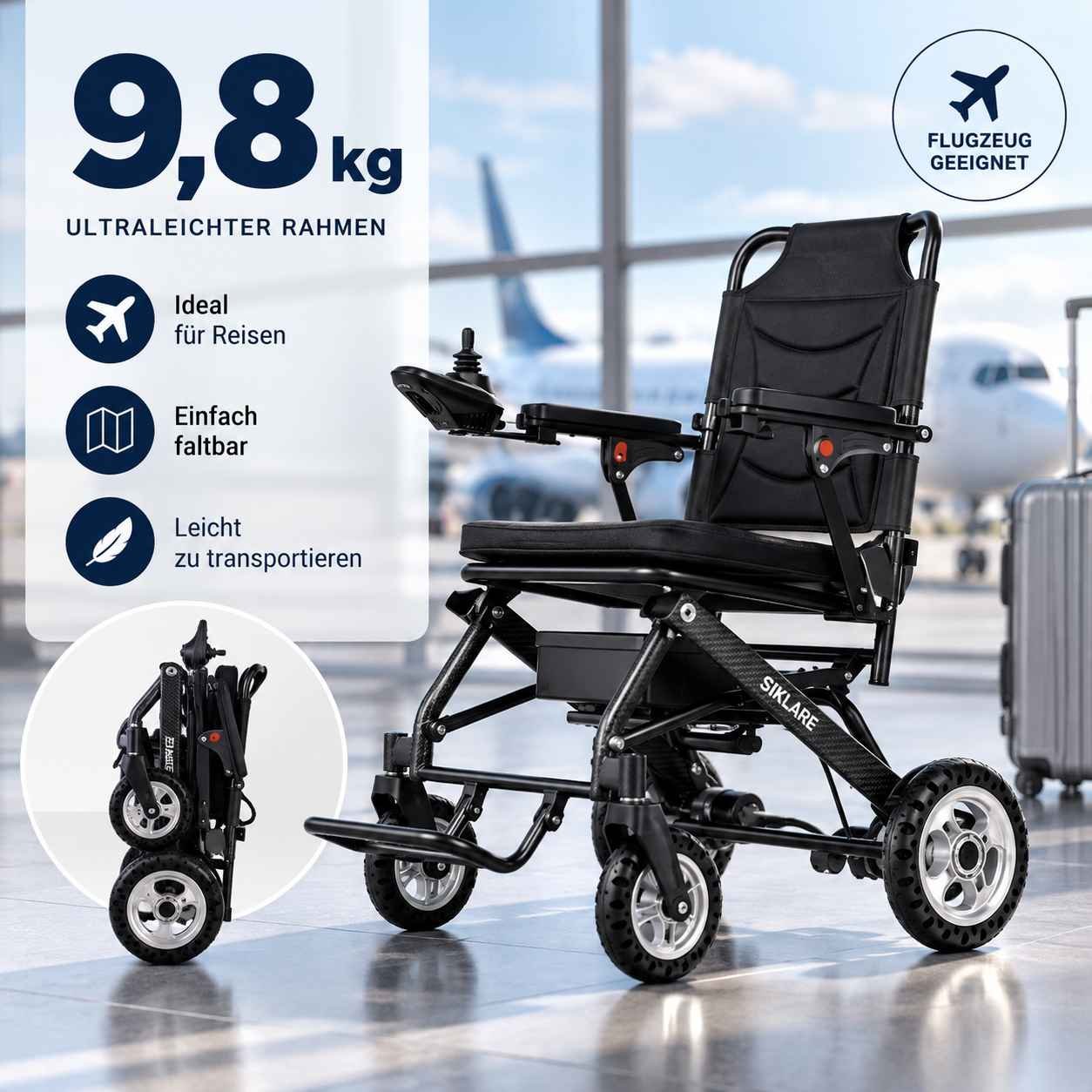 Elektrorollstuhl Faltbar unter 10 kg – Bild 4