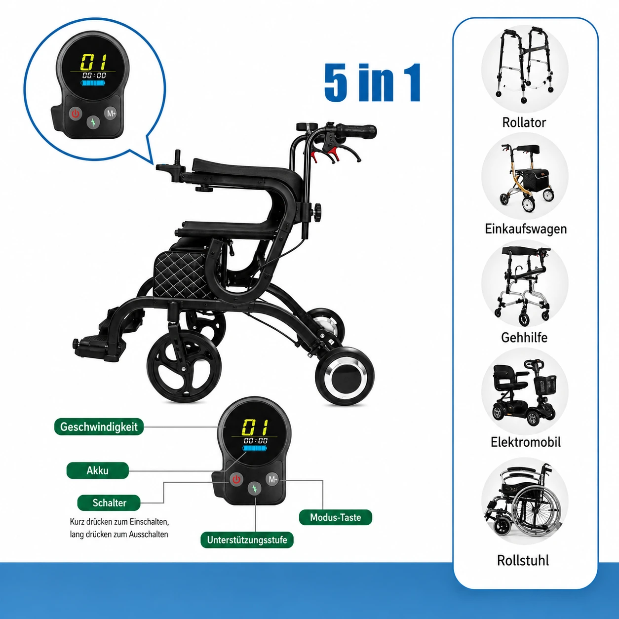 Elektrischer Rollator zum Sitzen – Bild 4