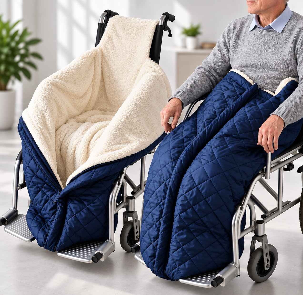 Rollstuhldecke mit Fußsack – Wasserdicht und Warm